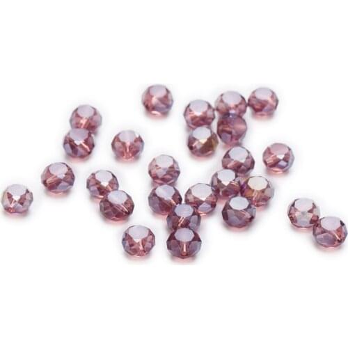 50 Piece Purple AB Color Bread Cut Faceted Crystal Glass Spacer Beads Jewelry Findings 4-8mm