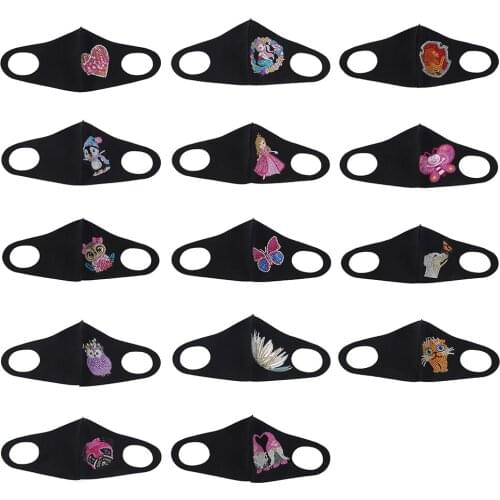 33 X 13cm Part Drill Diy Diamond Face Mask Rhinestones Mosaic Masquerade Decoration Mouth Cover