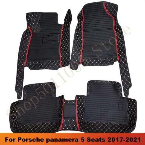 Car Floor Mats For Porsche panamera 5 Seats 2017 2018 2019 2020 2021 Car Carpet Auto Interior Accessories watertight Foot Pads