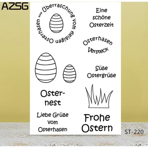 AZSG Easter Eggs and Grass Clear Stamps For DIY Scrapbooking/Card Making/Album Decorative Silicon Stamp Crafts