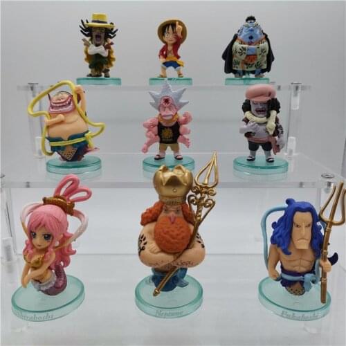 Bandai Anime One Piece Monkey D Luffy Jinbe Shirahoshi Hachi Vander Decken IX Neptune Fukaboshi Hordy Jones Collection Model Toy