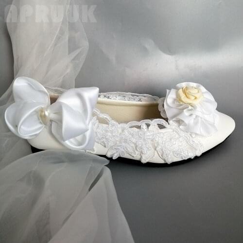 White wedding shoes woman sweet fairy design plus size 41 42 point toes ladie girl proms party dress performance club shoe