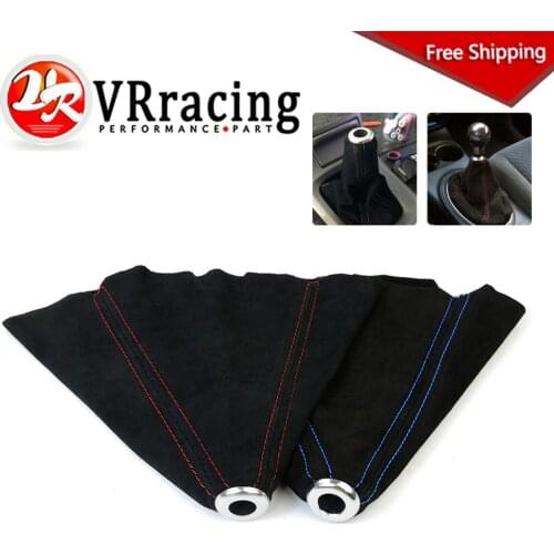 FREE SHIPPING - Suede leather Blue / Red JDM Stitch Shift Knob Shifter Boot Cover MT/AT For FOR BMW 1 3 X1 X3 Z4 SERIES