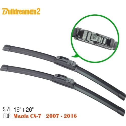Buildreamen2 Top Quality ! For Mazda CX7 CX-7 2007-2016 SUV Windscreen Frameless Windshield Rubber Soft Liner Auto Wiper Blades