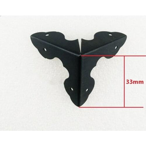 Black Luggage Case Box Corner Brackets Decorative Corner For Furniture Decoration Triangular Cover,33mm,60Pcs