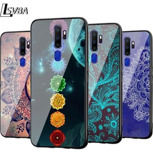 For OPPO A5 A9 2020 F7 Phone Cover Shell Mandala Chakra Yoga for OPPO Reno 2 Z 2Z 2F 3 4 Pro 5G Bright Black Phone Case