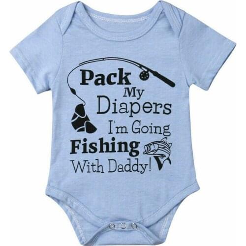 Citgeett Summer Newborn Baby Girl Boy Letter Short Sleeves Letters Fishing Tops Jumpsuit Babysuits Casual Playsuits
