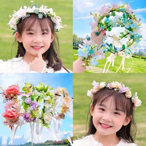 Ms children headdress flower ornaments baby lei headdress girl lovely flower crown princesss female system performance