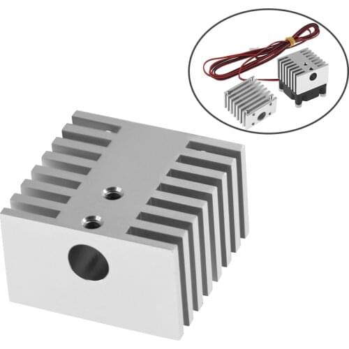 E3D V6 Heat Sink For Chimera Multi Extruder Aluminium Alloy Dual Head Cooling Fin 30*30*18mm For Bluer 3D Printer Part