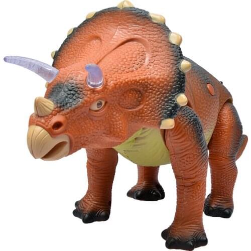 Electric Remote Control Triceratops Dinosaur Toy Model Sound And Light Animal Ready-to-go Battery Operated Plastic Unisex 2021