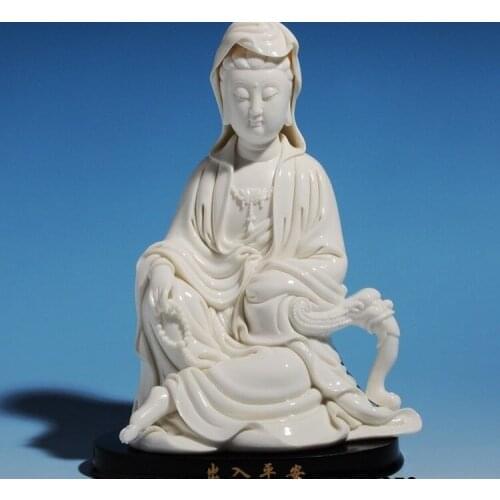 China Pottery Dehua White Porcelain Guanyin Kwan-yin Buddha Bodhisattva Statue