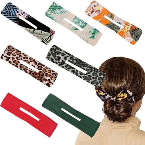 Feeon® Deft Bun 1PC 6 Colors Fashion Hair Bands Women Summer Knotted Wire Headband Print Hair Accessories