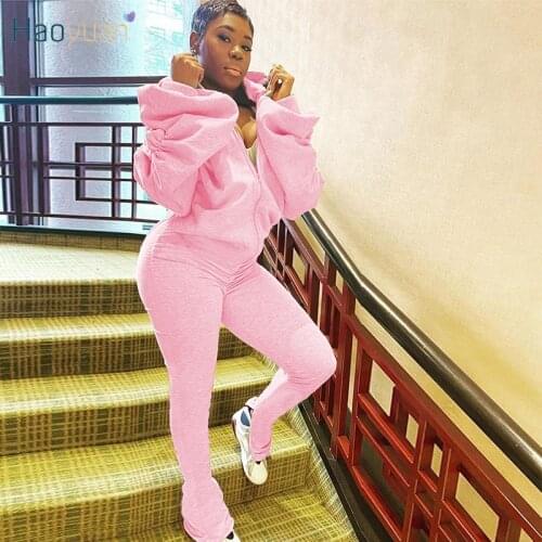 HAOYUAN Sexy Plus Size Romper Womens Jumpsuits Stacked Leggings Puff Sleeves Fall Clothes Hollow Backless One Piece Club Outfits