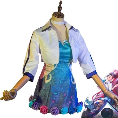 LOL KDA ALL OUT Seraphine Coat Dress Uniform Outfit Games Customize Halloween Women Men Cosplay Costumes Wigs And Headwear
