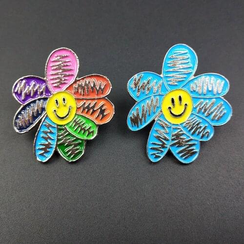 Cute Flower Enamel Cartoon Pins Brooches Badges Bags Kids Metal Pin Gifts For Friends Jewelry Brooch DIY Clothes Hats clothing
