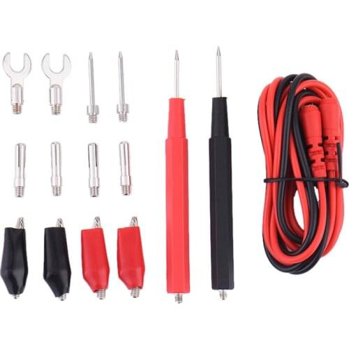 16pcs/Set Multifunction Digital Multi meter Probe Test Lead Cable Alligator Burn Resistant Digital Multimeter Silicone Test Tool