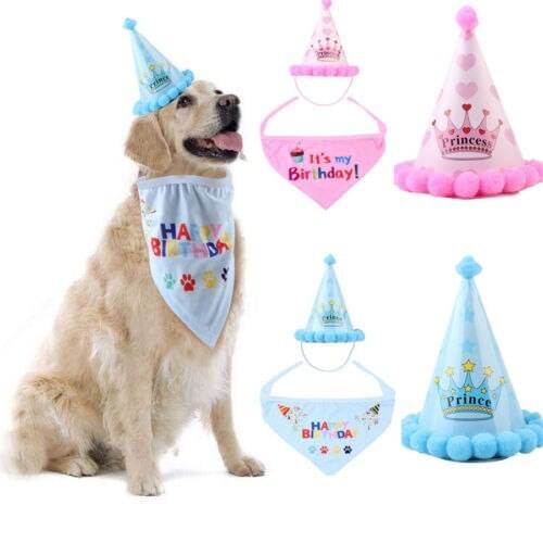 Cartoon Design Dog Hat Cap Jumpsuit Small Pet Cat Apparel Puppy Birthday Costume Headwear Pet Accessory