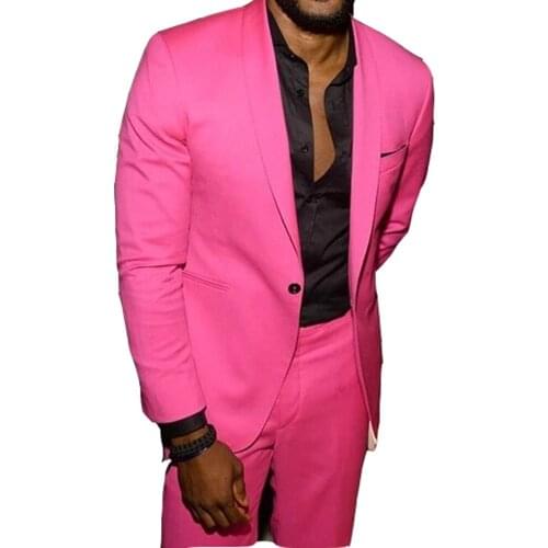 Newest Design Men Suit Red Shawl Lapel Business Casual Tuxedo 2 Pieces(Blazer+Pants)Custom Made Wedding Man Suit