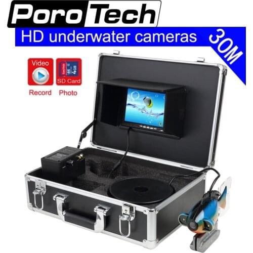 SY801 30M Depth Sounder Underwater Camera For Fishing 7" LCD Fish Finder DVR Recording Waterproof Fish Shape Fishing Camera