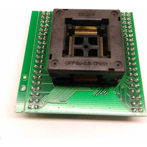 QFP80 Burn-in Socket 0.5 Spacing Burn in Test Socket Programming Block PIC18F85K90-I/PT TQFP-80