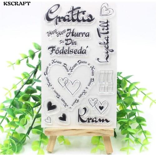 KSCRAFT Heart Transparent Clear Silicone Stamp/Seal for DIY scrapbooking/photo album Decorative clear stamp sheets 100