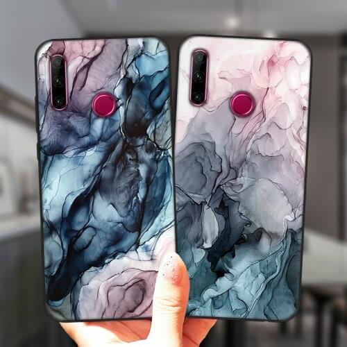 Marble Art Printing Luxury Silicone Case For Huawei Honor 30 10i 20i 30i 9X 8X 10X Mate 10 20 Lite Pro Soft TPU Black Cover