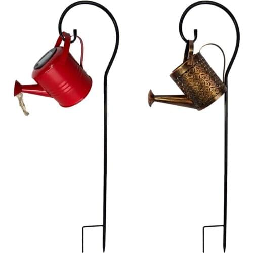 Garden Watering Can Lights Lawn Lamp DIY Decor Art Outdoor Metal Gardening Iron Star Waterproof