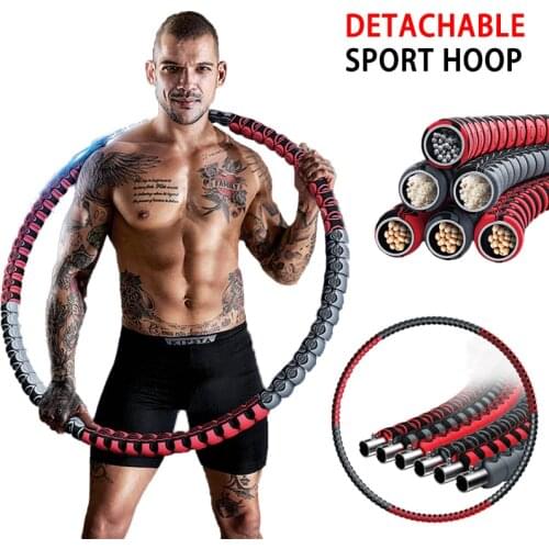 Detachable Stainless Steel Sport Hoop Adjustable Yoga Ring Fitness Gym Accessories Weighted Waist Trainer Ring Workout Equipment