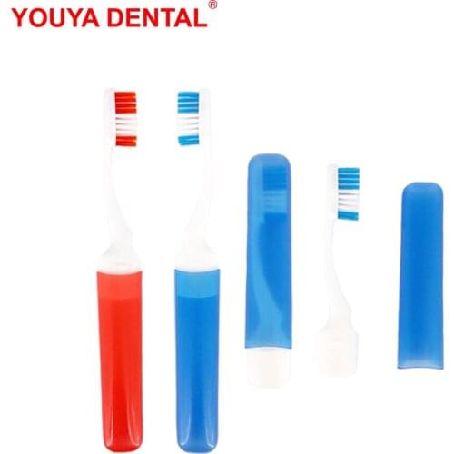 2pcs/lot Foldable Travel Toothbrush Creative Portable Tooth Brush Teeth Cleaning Brushes With Anti-Dust Cover Dental Oral Care