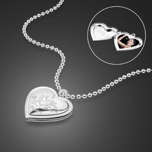 Constellation Heart DIY photo box placed Photo Necklace Pendant 100% 925 sterling silver personality custom lettering souvenir