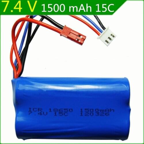 7.4V 1500mAH Remote control aircraft helicopter 7.4V 1500mAH battery JST plug 18650 remote control boat