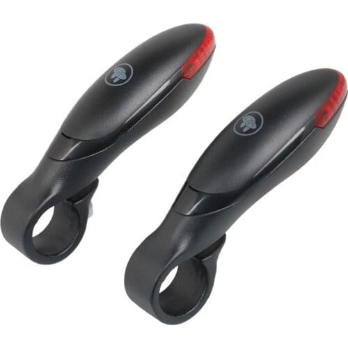 1 pair Bicycle sub-handle with light steering handle LED light horns vice handle aluminum alloy mountain bike riding accessories