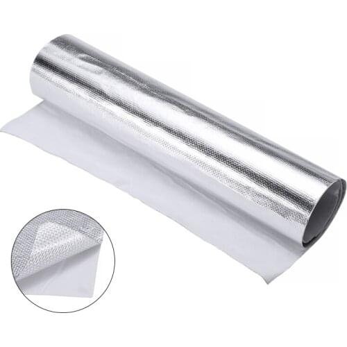 1pc 12"x24" Heat Shield Barrier Aluminum Fiberglass Cloth With PSA With Adhesive Layer