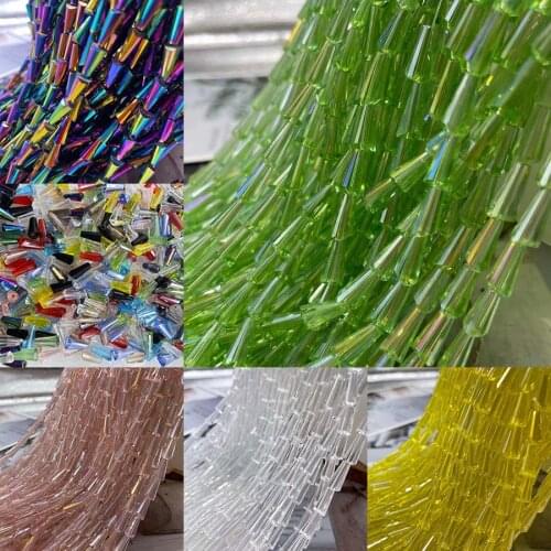 Pagoda Crystal Glass 4x8mm 6x12mm Loose Beads For Jewelry Making Womens Earrings Pendant Necklace Decoration DIY Accessories