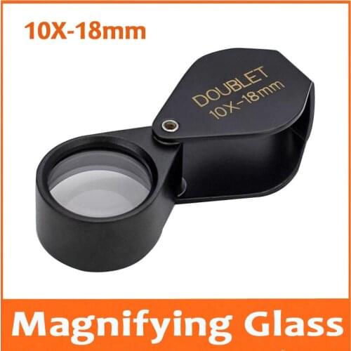 10 Times 18mm Metal Gift Toys Pocket Jadeite Filter Super Triplet Lens Magnifier Jewelry Gem Identifying Magnifying Glass Loupe