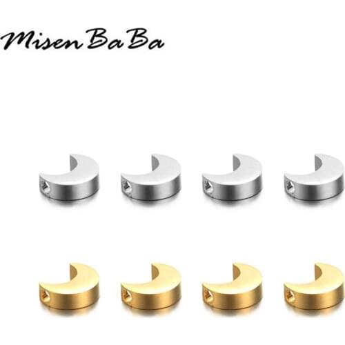 10PCS/lot Stainless Steel Moon Slide Charms Moon Pendants fit Diy Necklace Bracelet Jewelry accessories making