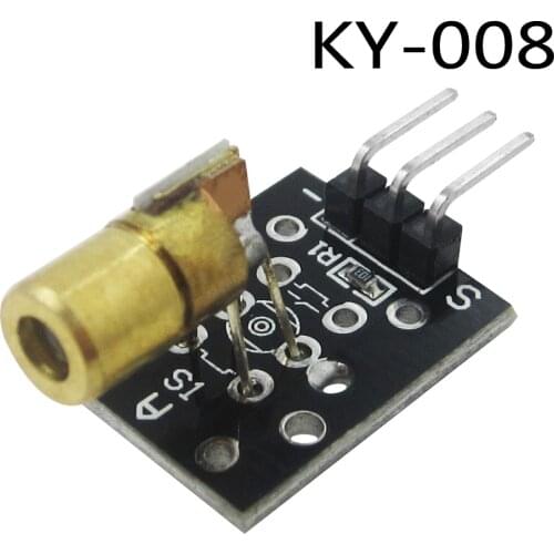 10pcs KY-008 650nm Laser sensor Module 6mm 5V 5mW Red Laser Dot Diode Copper Head