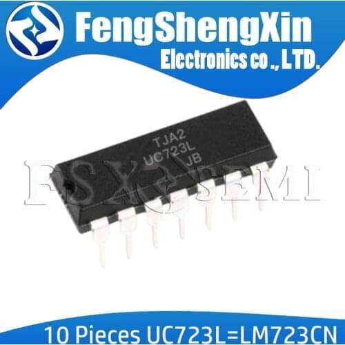 10PCS UC723L = LM723CN DIP14 LM723 DIP-14 MC1723CP High precision voltage regulator IC