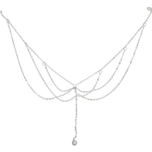 2018 popular Double Layered Gold color 925 silver Double Strand Necklace Beach Jewelry 40cm