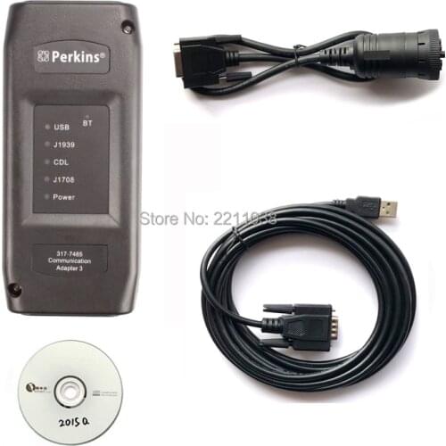 2018 Real Per-kins CA3 Adapter 317-7485 with EST 2015A truck diagnostic tool Communication Adapter without WIFI
