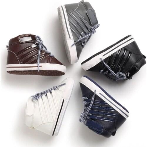 2020 New Fashion Baby Boys Girls Sneakers Leather Sports Crib Shoes First Walker Soft Sole First Walkers For 0-18month