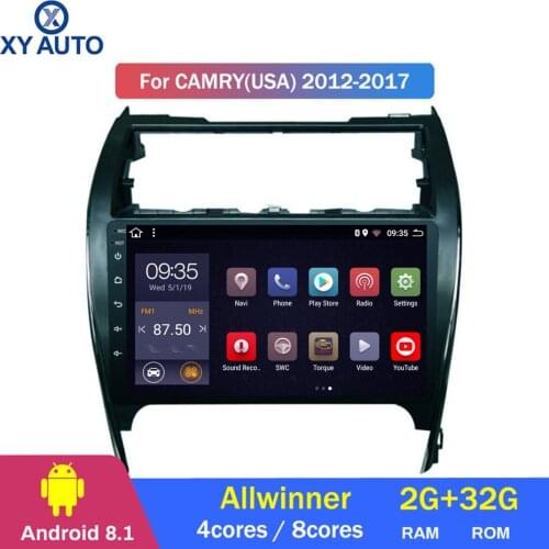 9 inch 2.5D IPS HD multi-touch screen Android8.1 2G RAM 32G ROM NAVI with BlueTooth USB WIFI SWC for Toyota camry USA 2012-2017