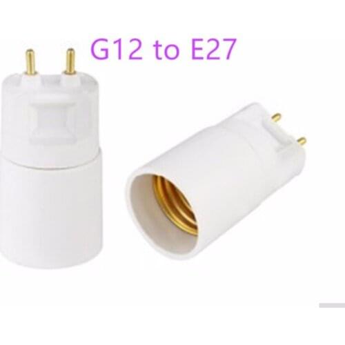 15pcs/lot G12 to E27 Lamp Base Adapter Converter G12 To E26 Lamp Holder G12 Male To E27 Female Converter Fire-proof PBT