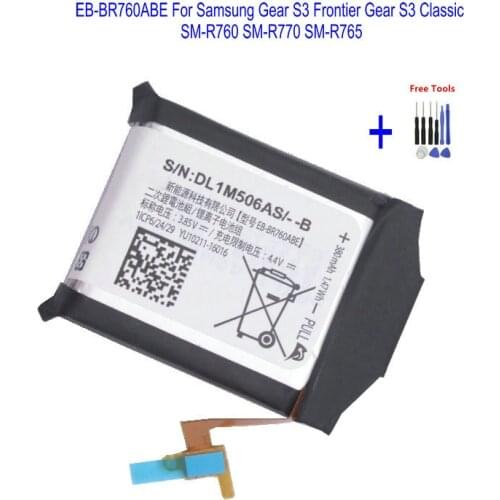 1x 380mAh EB-BR760ABE Battery For Samsung Gear 3 frontier Gear S3 classic R760 SM-R760 SM-R765 R765S SM-R770 + Repair Tools Kit