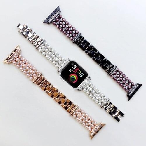 Diamond metal strap Compatible with Apple watch 44mm 42mm 40mm 38mm Jewelry replacement bracelet strap for iwatch 6 5 4 3 2 1 SE