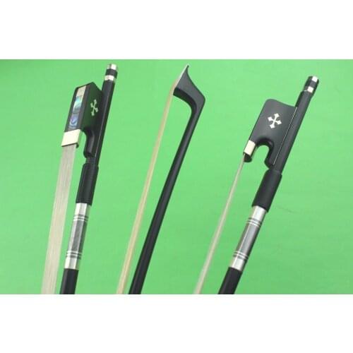 2pcs PRO 4/4 Carbon fiber cello bows ebony frog Inlaid Cross