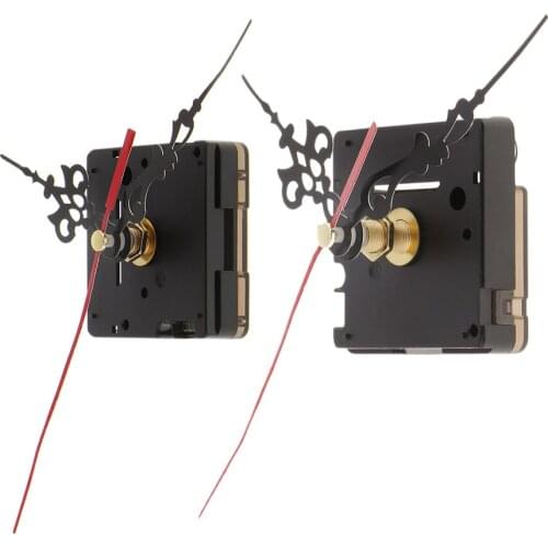 Black Quartz High Torque Movement Mechanism Extra Long Pointed Hands 3 Flower Shaped Pointers