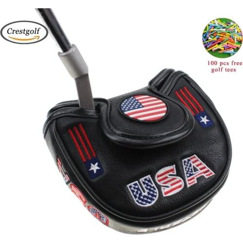 Crestgolf Golf USA America Mallet Putter Cover Headcover for Odyssey with Smart Design and Perfect Quality Head Protector Golf