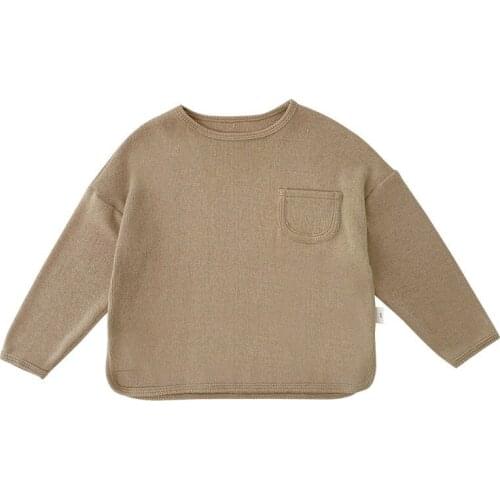 YourSeason Kids Toddler Cotton Knit Tops Blouses Long Sleeve 2021 Spring Autumn Girls And Boys Simple T-Shirt Clothes