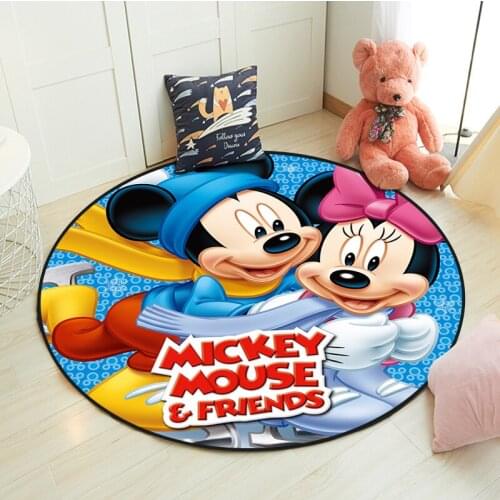 100x100cm Baby Round Play Mat Mickey Mouse Kids Carpet Crawling Blanket Resin Round Floor Carpet Rugs Mat for Kids Room Decor